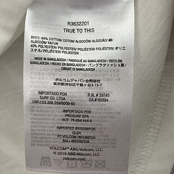 Volcom Werkin Doubles T Shirt Girls Size M Star White Long Sleeve Tee NEW - Picture 7 of 9